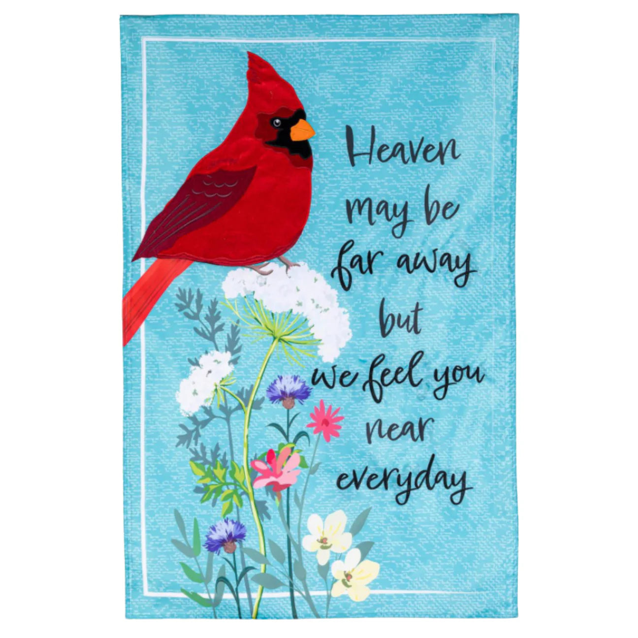 Cardinal Memorial Applique Garden Flag