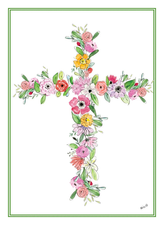 Card, Floral Cross Matthew 5:4