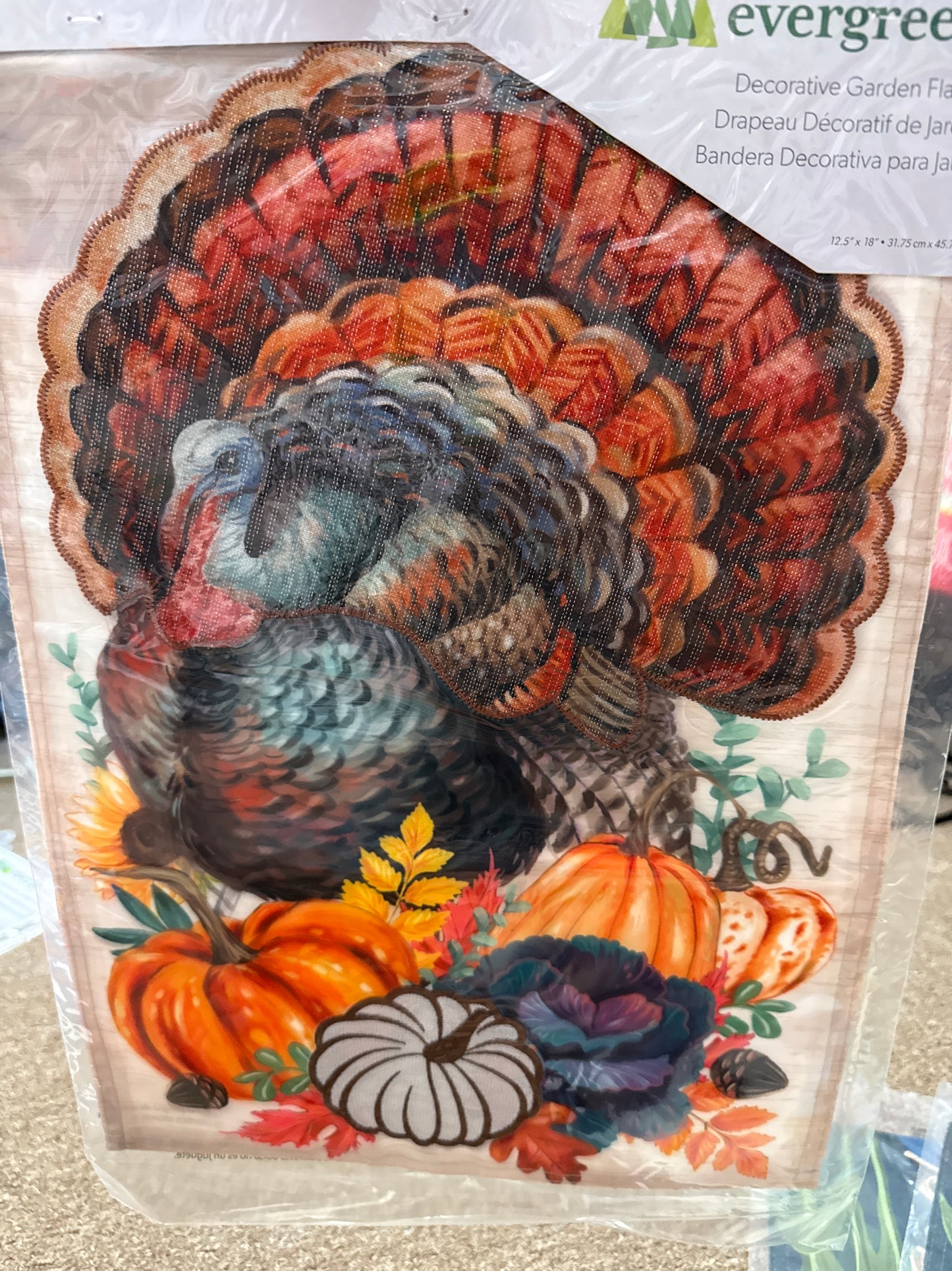 Elaborate Turkey Applique Garden Flag