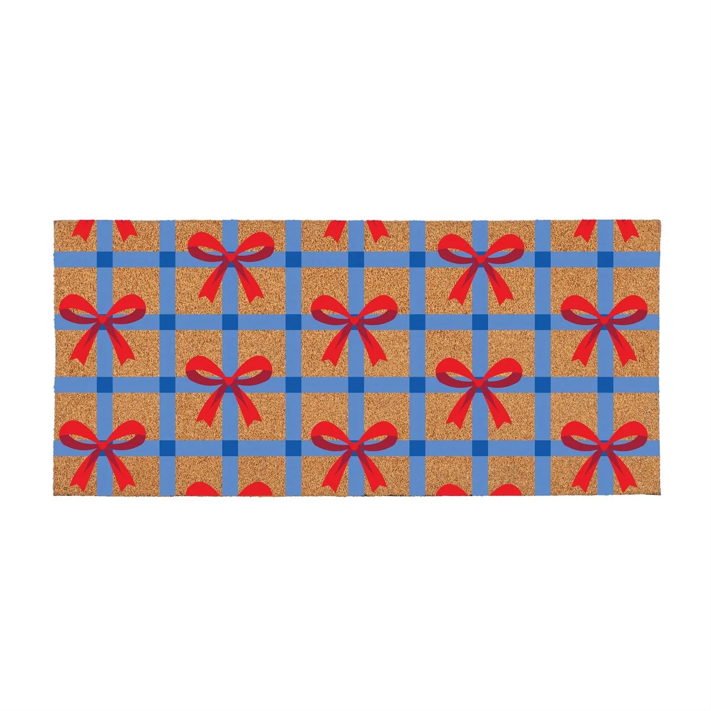 American Classic Red White & Bows Flocked Coir Mat