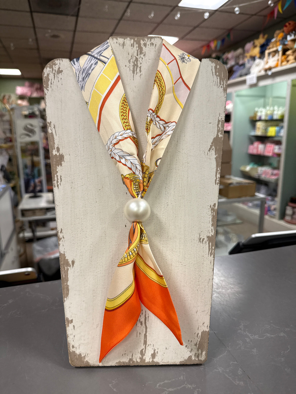 Orange/Yellow Scarf w/Beads