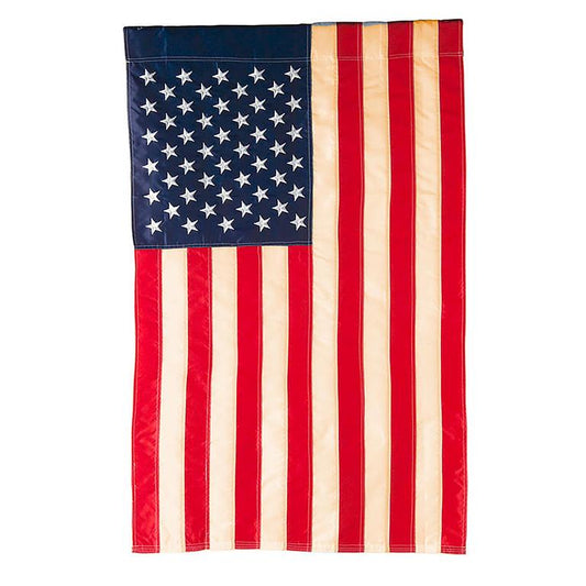 Tea Stained Patriotic American Garden Flag