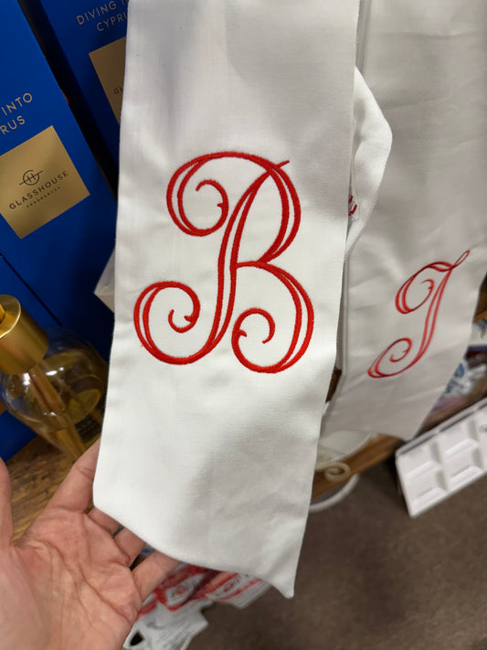 Monogram Patriotic Wreath Sash