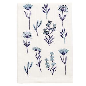 All Over Flower Blue Towel