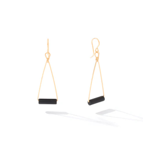 Color Your World Earrings Gold - Onyx Stone