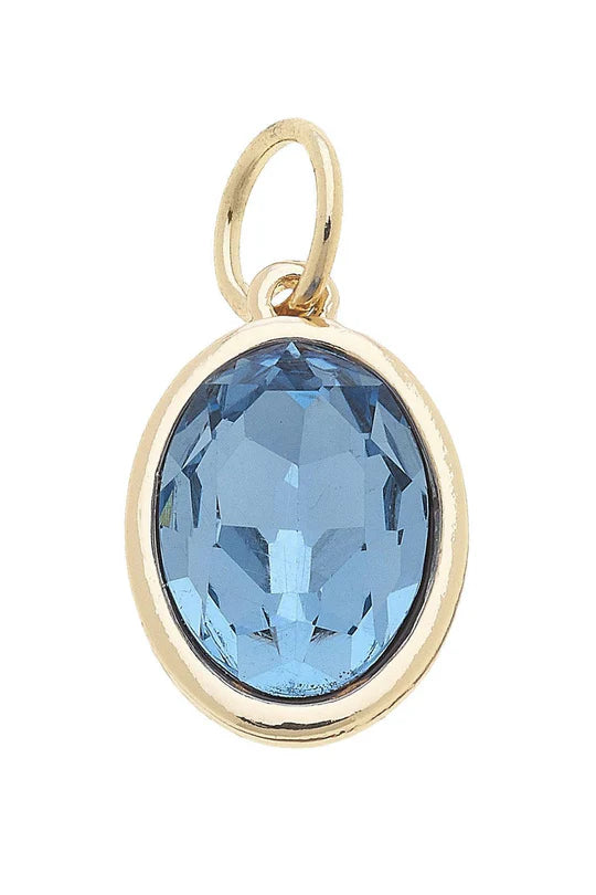 December Birthstone Charm in Blue Topaz