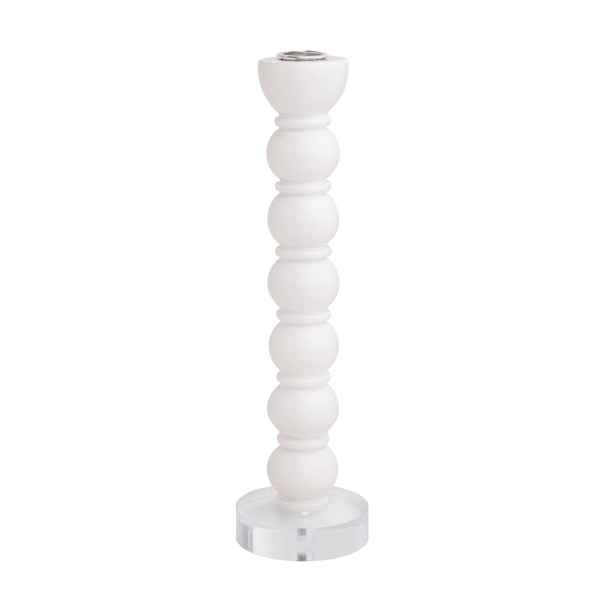 Lg White Resin Taper Holder