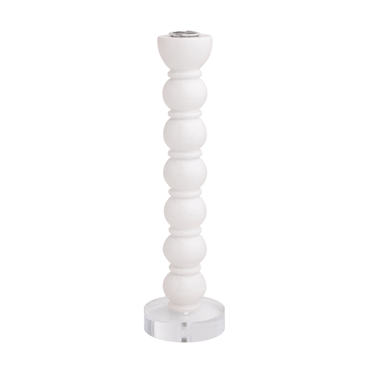 Lg White Resin Taper Holder