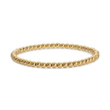 4mm Stretch Beaded Bracelet, Gold