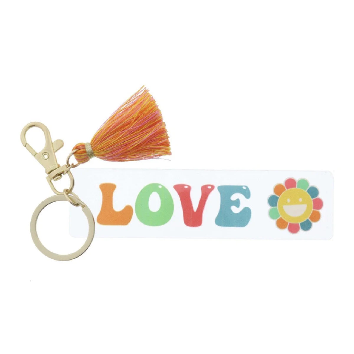 Love Clear Acrylic Tassel Keychain