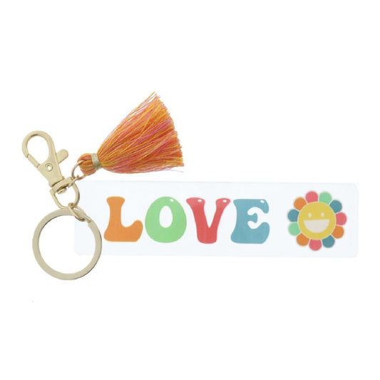Love Clear Acrylic Tassel Keychain