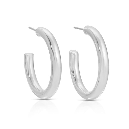 Silver Medium thick hoops