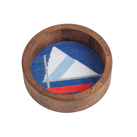 Sailboat Wine Needlepoint Coaster