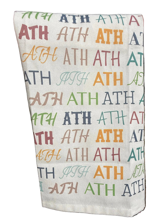 Hand Towel, Expressions: ATH in Warm Colors