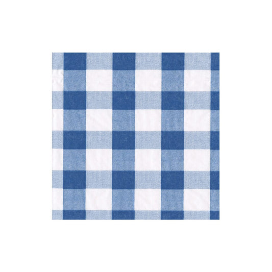 Paper Cocktail Napkins, Gingham Blue