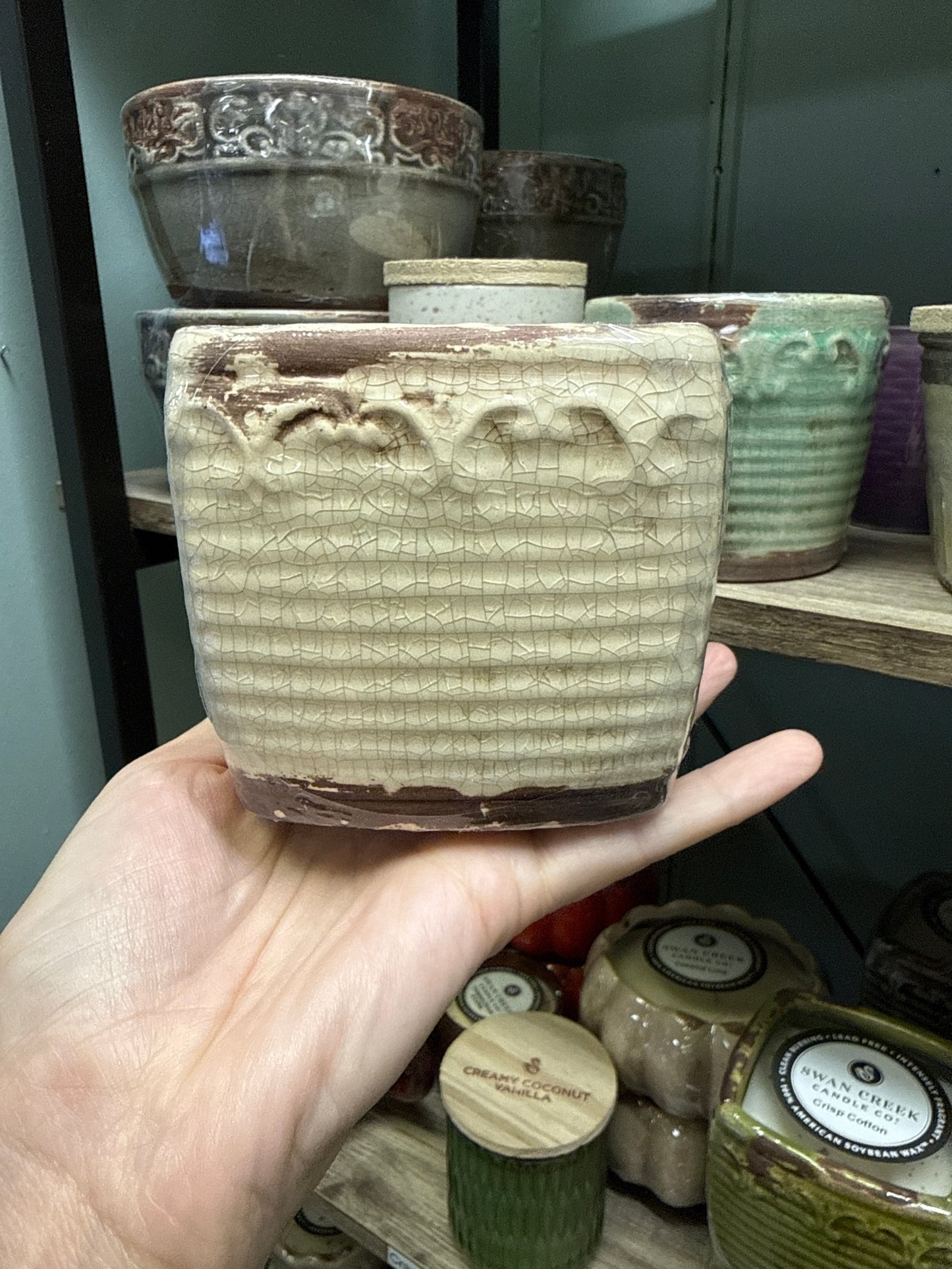 Bourbon Maple Sugar, Vintage Square Pot