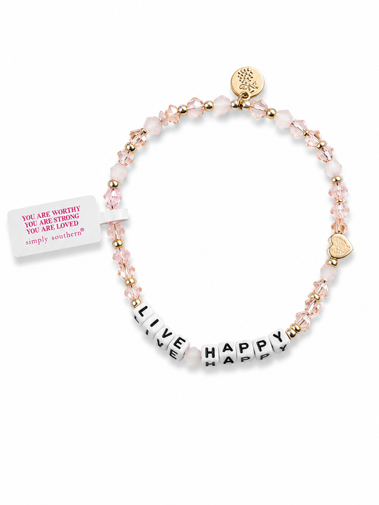 Beaded Bracelet, Live Happy