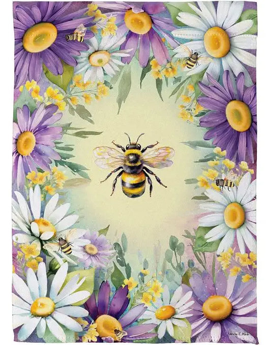 Buzzing Around Suede Garden Flag