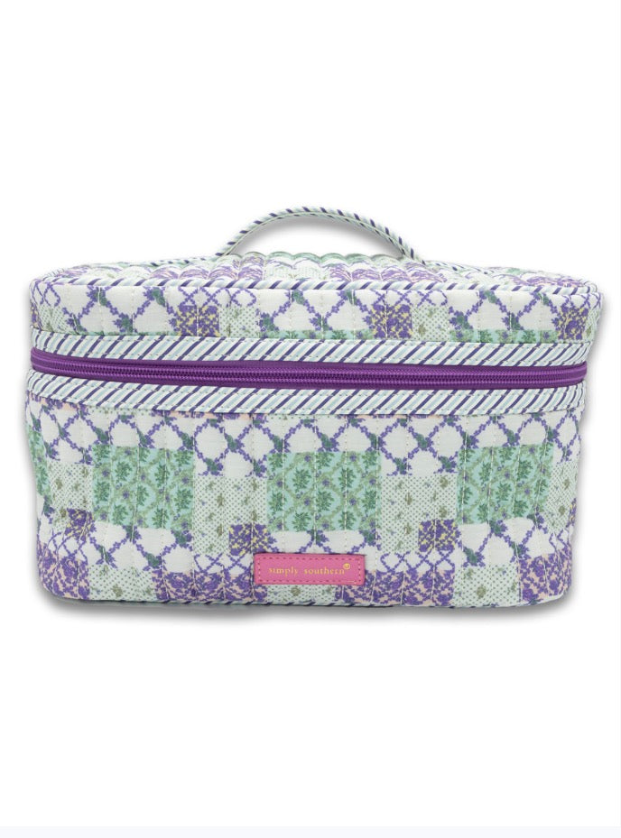 Quilted Make Up Case Lavender Patch