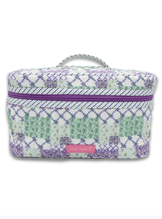 Quilted Make Up Case Lavender Patch