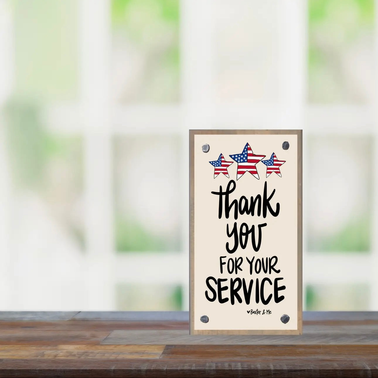Thank You For Your Service, Driftwood Happy Block 