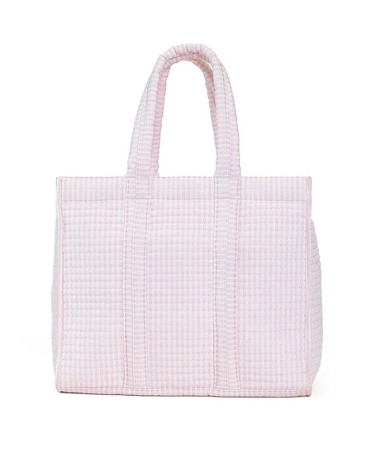 TRVL, Quilted Go Go Tote Pimlico Stripe Pink