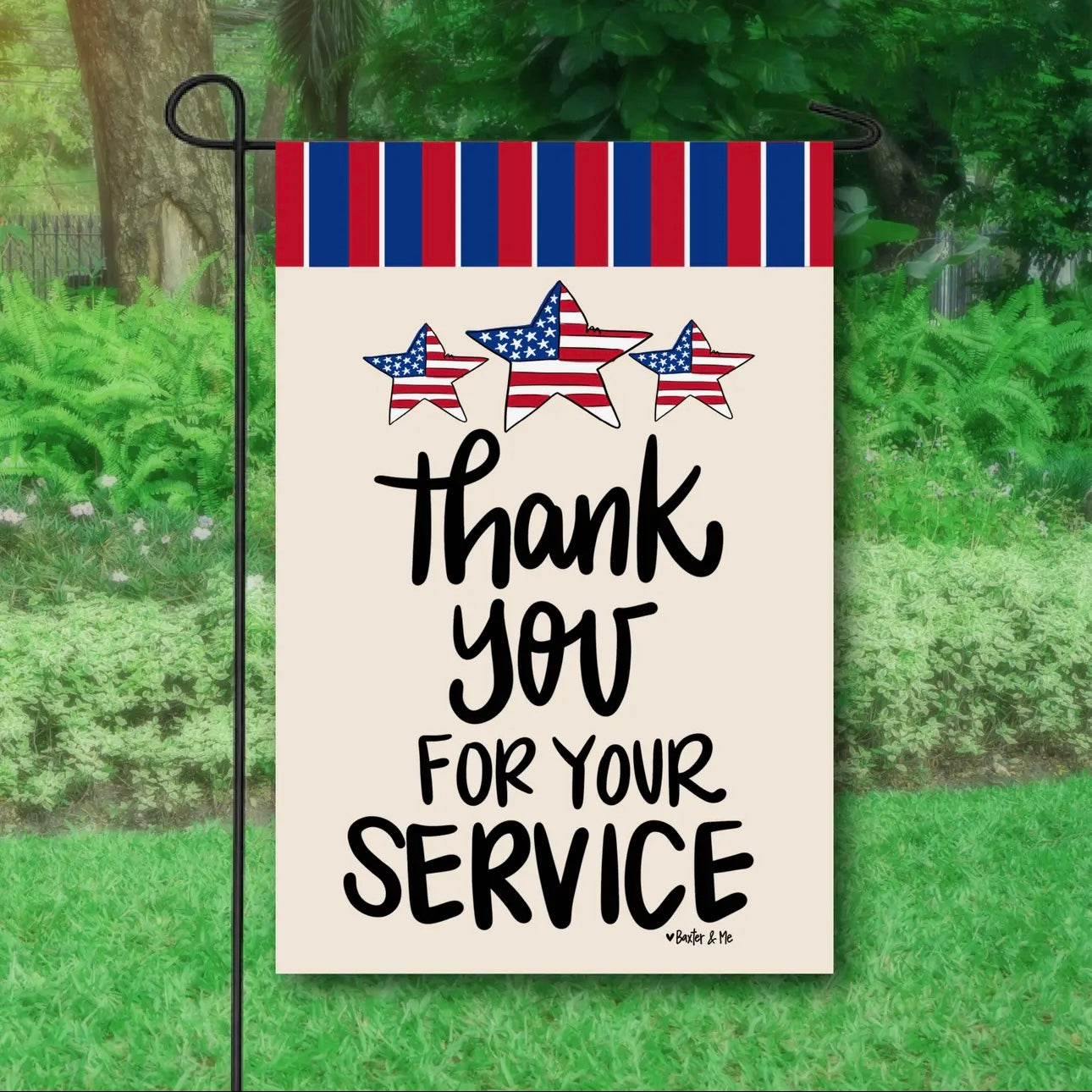 Thank You For Your Service Garden Flag