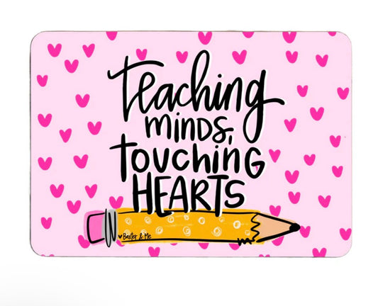 Teacher Touching Hearts Mouse Pad