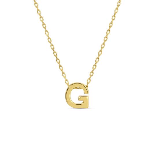 Gold Initial Necklace, G