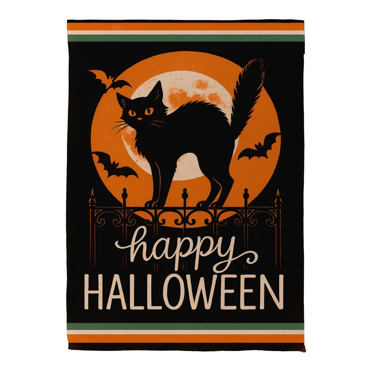 Pet Central Moonlit Black Cat Suede Garden Flag