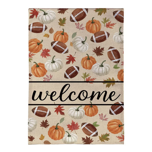 Game Day Welcome Burlap Garden Flag