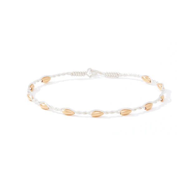 Graceful Bracelet Sterling Silver - Gold Beads