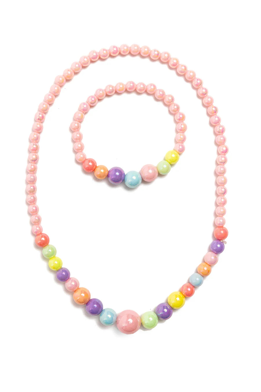 Pearly Pastel Necklace & Bracelet Set, 2pc