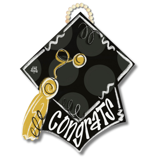 Door Hanger, Grad Hat