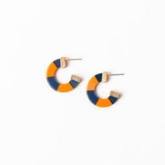 Earrings Melody, Navy & Orange S