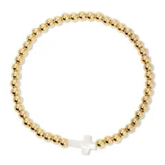 Gold Shell Cross Stretch Bracelet