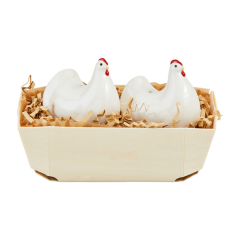 Farm Hen Salt Pepper Basket Set