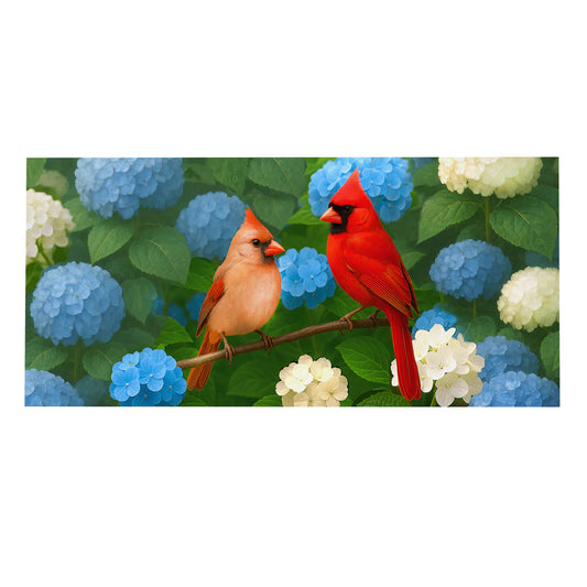 Cardinal Couple Among Hydrangeas Switch Mat