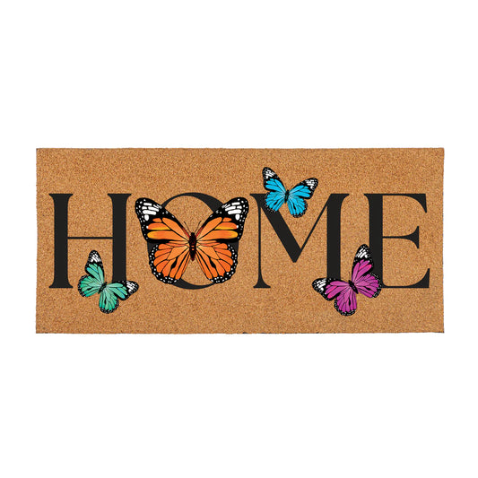 Garden Butterfly Family, Flocked Coir Mat