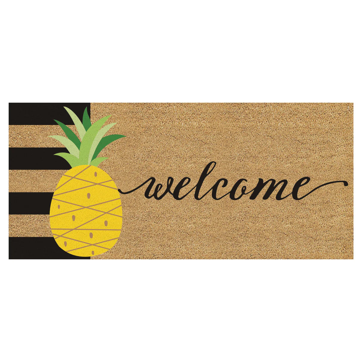 Welcome Pineapple Flocked Coir Switch Mat