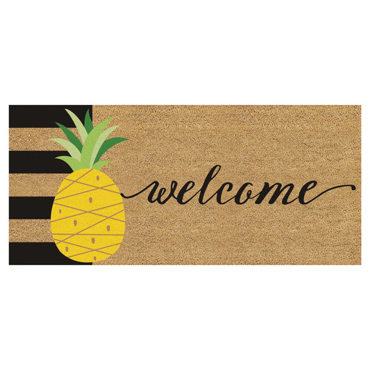 Welcome Pineapple Flocked Coir Switch Mat
