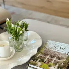 21in Large Wavy Oval Platter, Cream