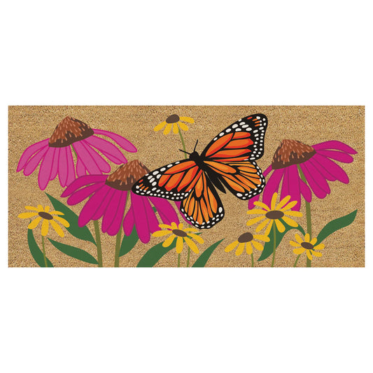 Butterfly and Florals Flocked Coir Switch Mat