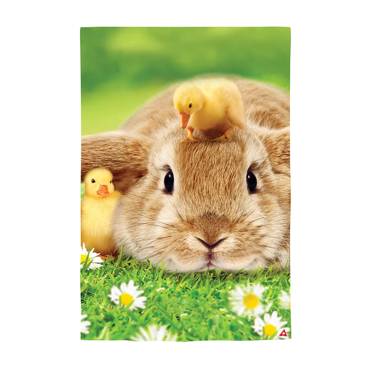 Bunny and Duckling Lustre Garden Flag