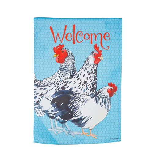 Chickens Garden Suede Flag