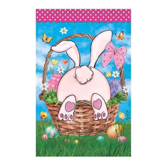 Basket Bunny Applique Garden Flag