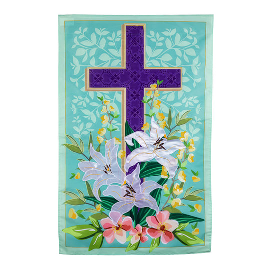 Easter Cross Applique House Flag