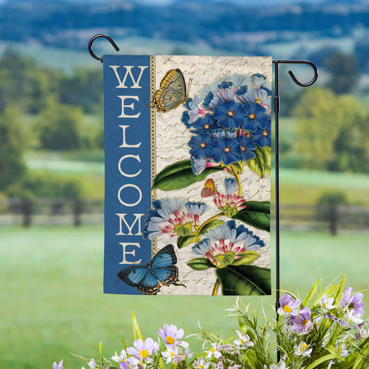 Blue Hydrangea Musings Moire Garden Flag