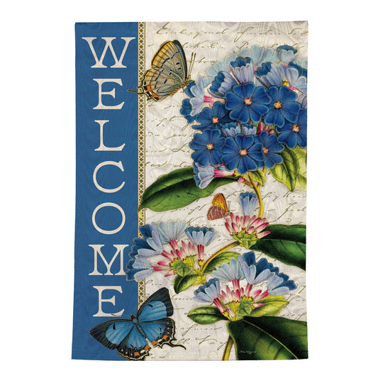 Blue Hydrangea Musings Moire House Flag