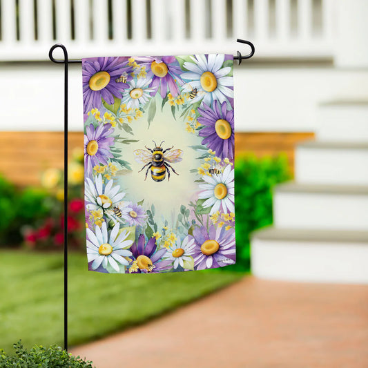 Buzzing Around Suede Garden Flag